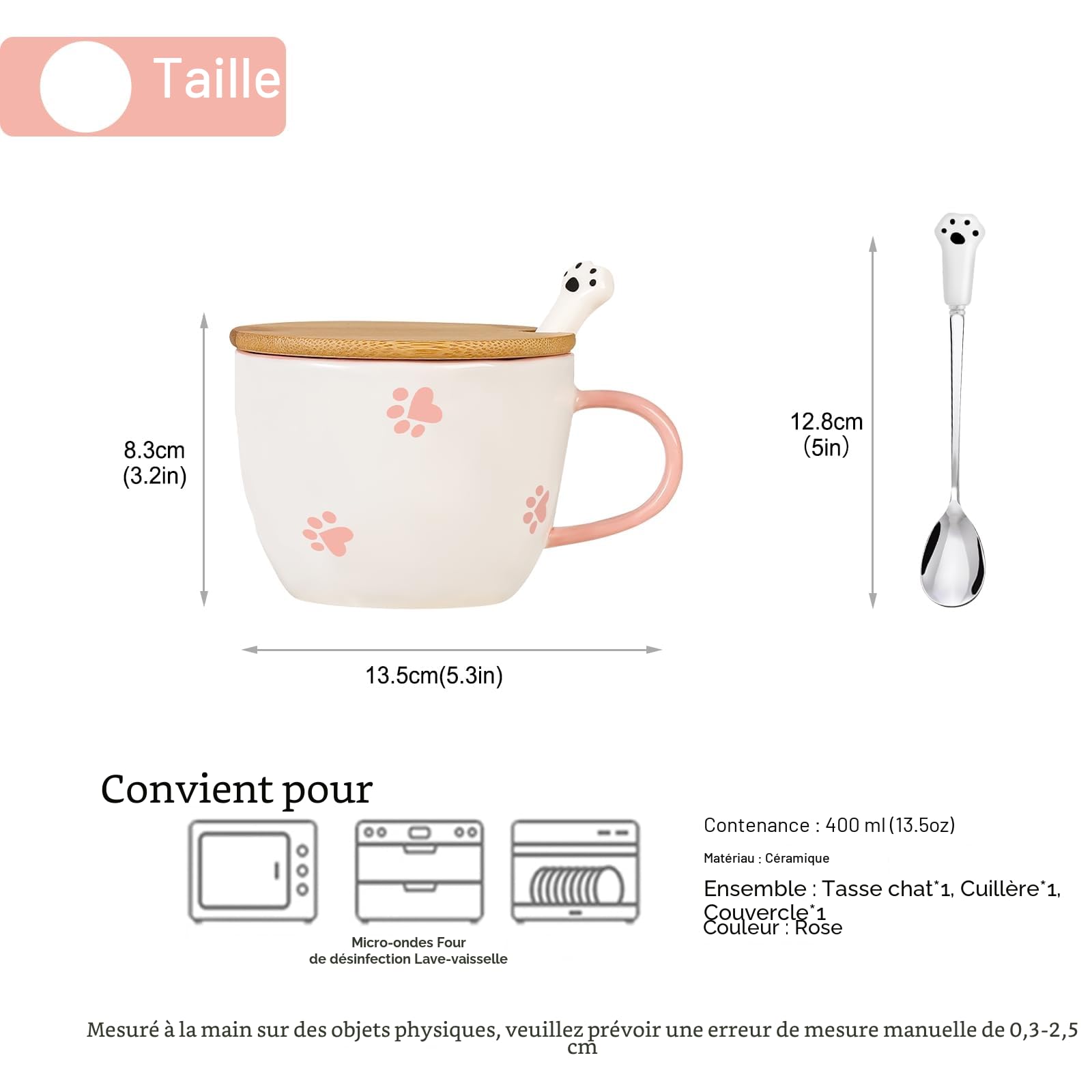 BigNoseDeer Cadeau Femme Mug Chat Cadeaux Anniversaire Femme Fille Tasse A Cafe Cadeaux Fete Des Meres Tasse Chat Cadeau Noel Tasse A The Choses mignonnes pour Nounou Maman Maitresse