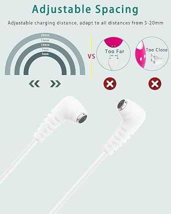 Fast Magnetic Charger Cord for Rose and Most Magnetic Massagers DC Charging Cable with 2-Magnet Connector