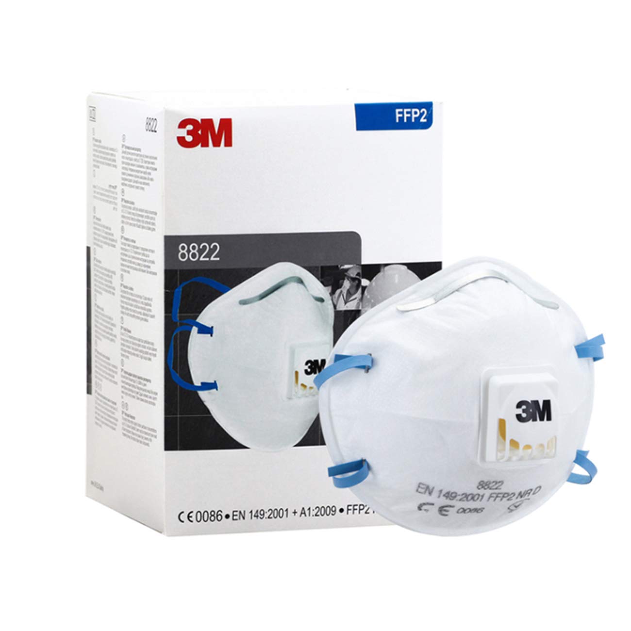 LittleBlack3+M Cup Face Protection Plastic 8822CN Particulate Respirators Valve (Pack of 10)