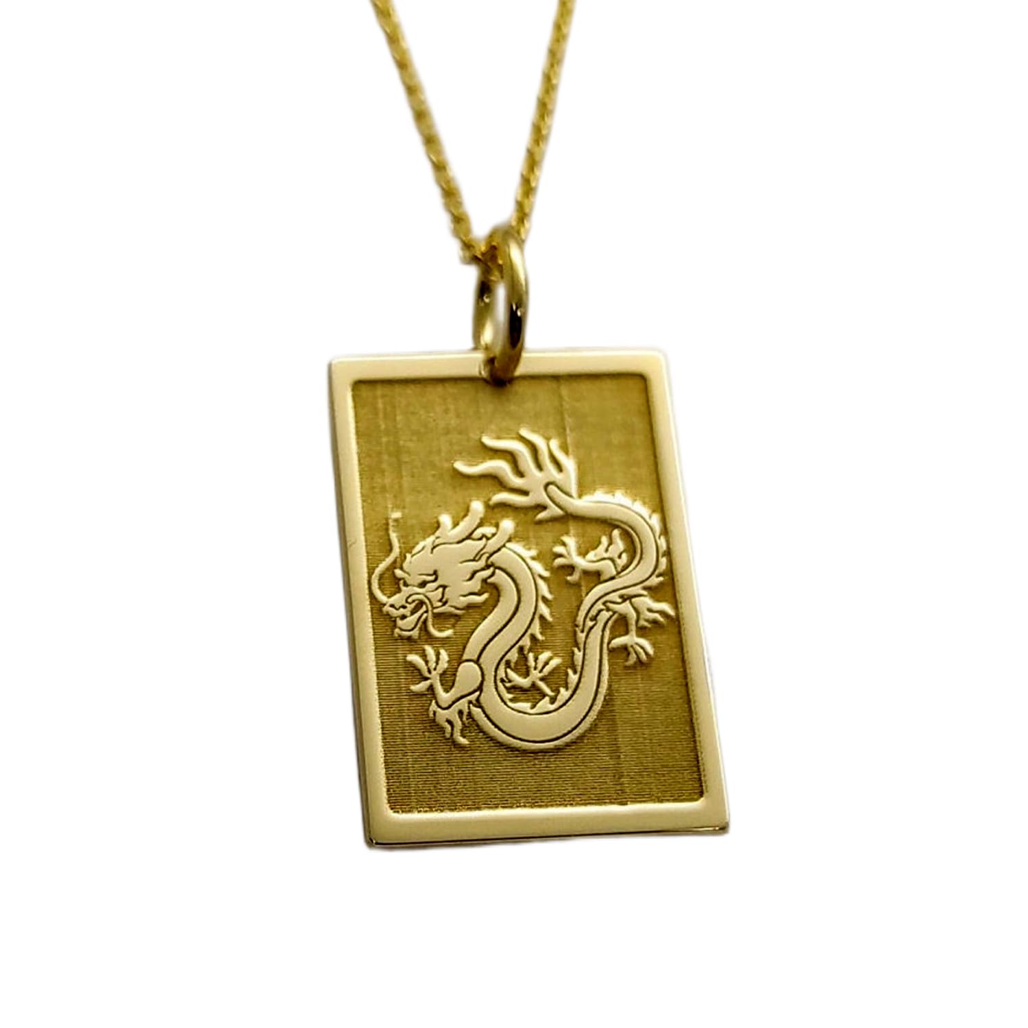 Collier tarot Dragon en argent plaqué or LKBEADS pendentif ciselé - 4