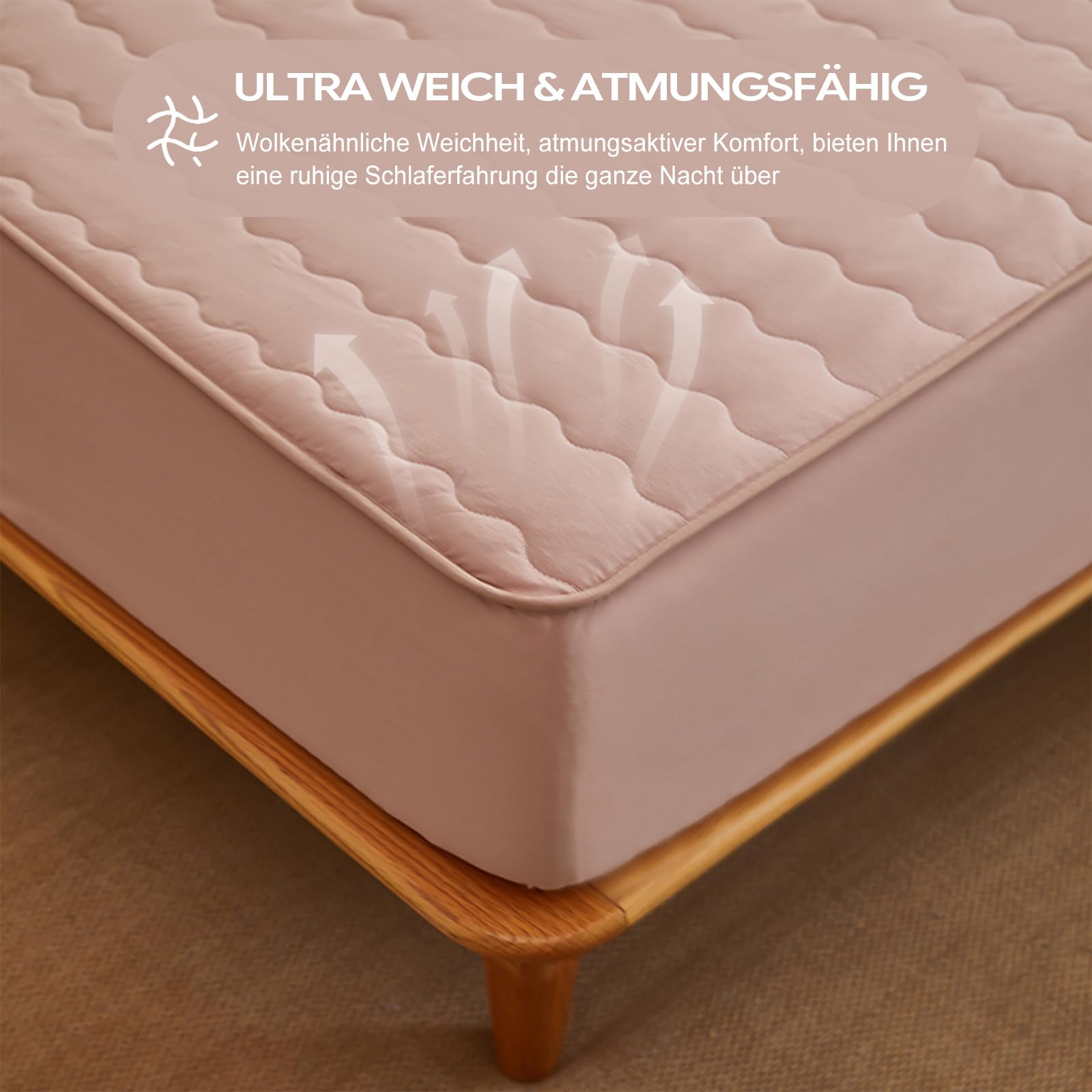 Spannbettlaken 200x220 Khaki Baumwolle Großes Doppelbett