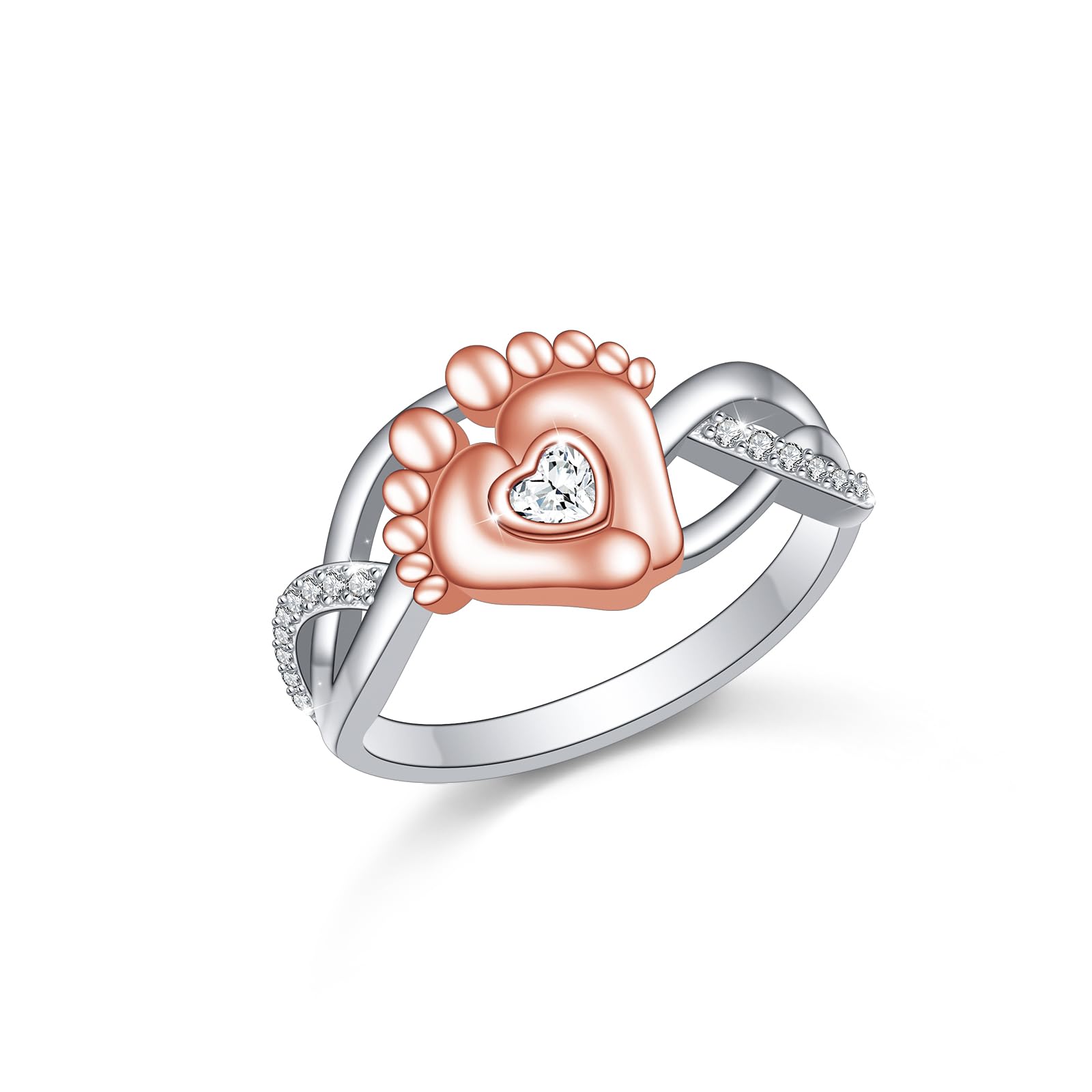 YearaceMiscarriage Gifts for Mothers 925 Sterling Silver Miscarriage Ring/Miscarriage Necklace Loss Mommy of an Angel Memorial Jewelry Sympathy Gift for Women Mother Mom (Heart Miscarriage Ring, 7)