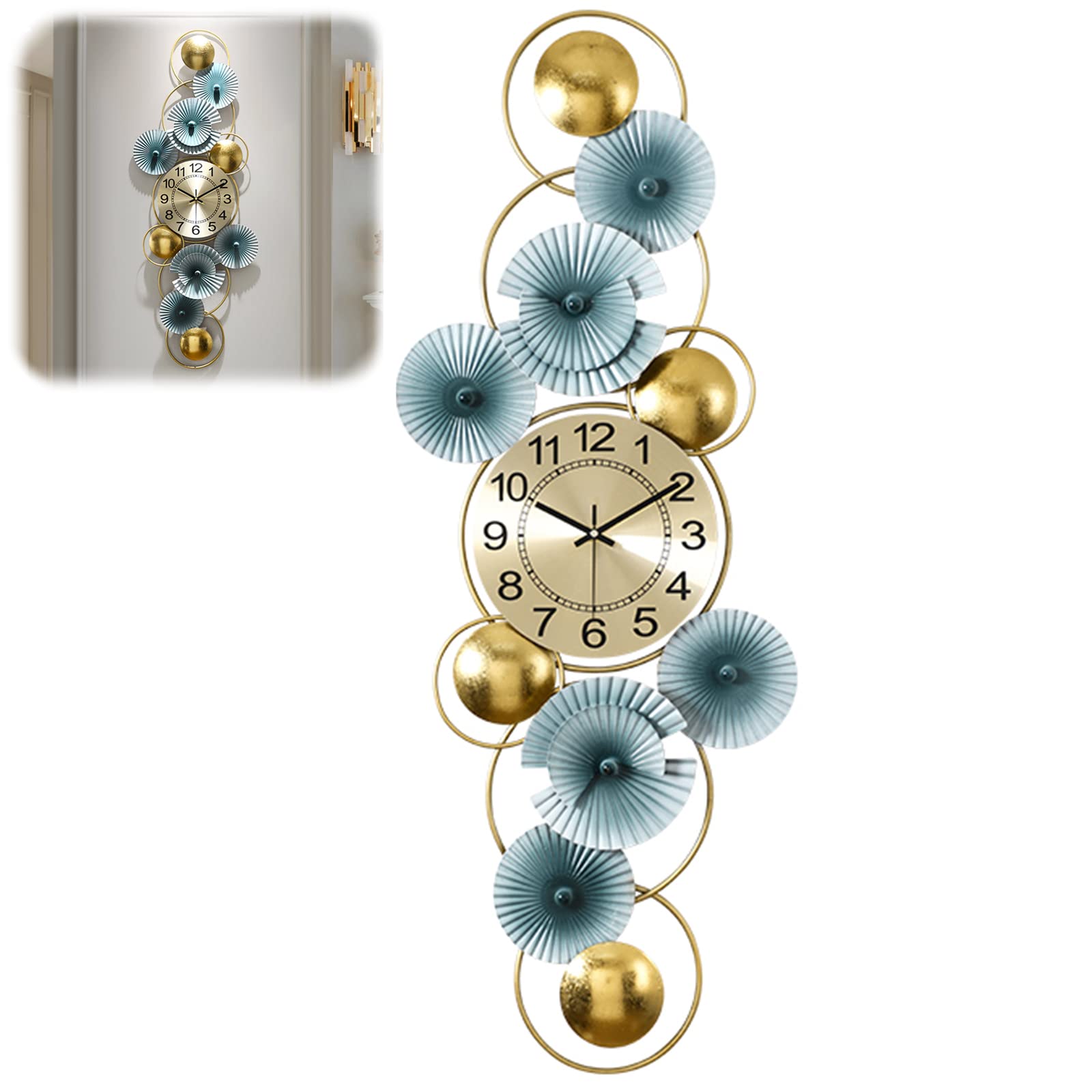 Horloges murales modernes en métal 3D grande taille pour décoration intérieure - 7