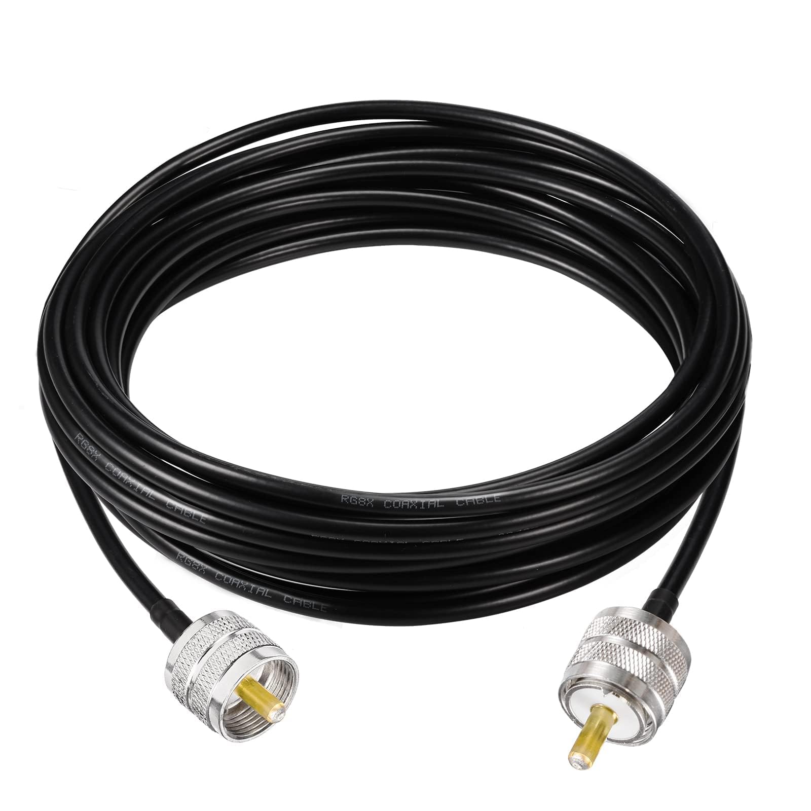 Superbat Kabel RG8X CB 7,6 m UHF PL259 męski na męski 50 omów Niska utrata do radia HAM i CB, analizatora anteny, obciążenia manekcyjnego, licznika SWR (1 sztuka)