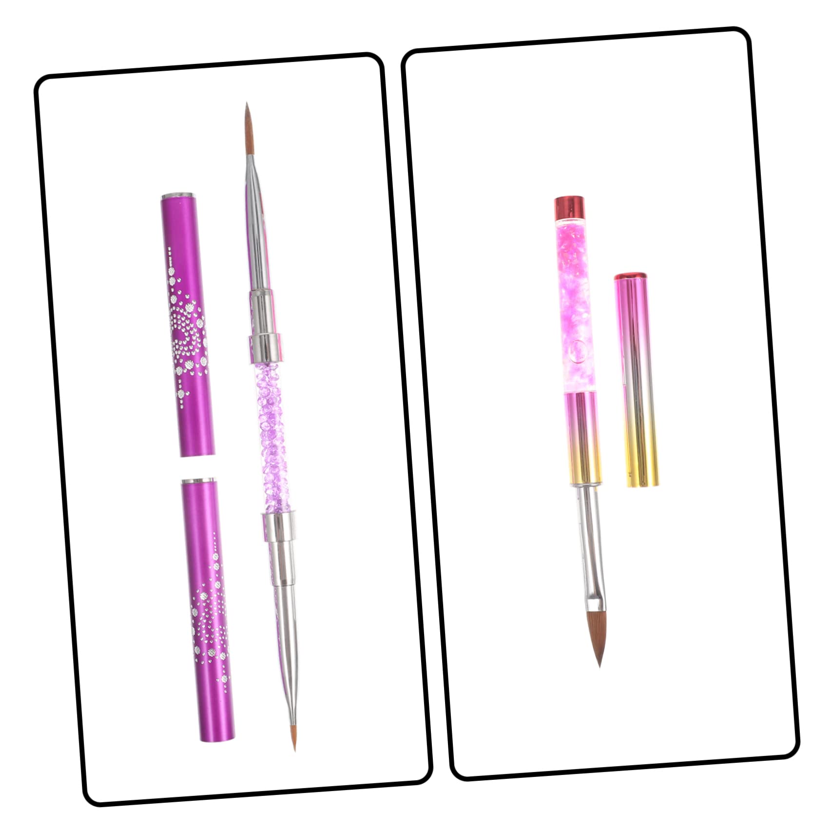 FOMIYES 4 Set Di Unghie Set Di Manicure Pennelli Per Unghie E Penne Da Disegno Strumenti Per Unghie Con Strass Per Uso Domestico 2 Pezzi*4