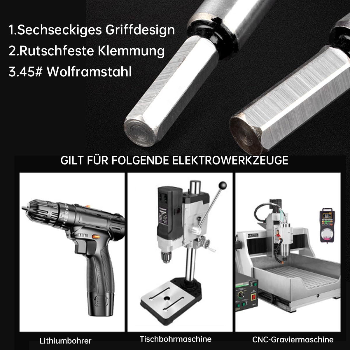 SUQIN Forstner Drill Bit 60mm Woodworking Hinge Cutter Hole Saw,Hexagonal HandleCarbide Wood Drill Bit Diameter 60mm, Length 90 mm - Image 4
