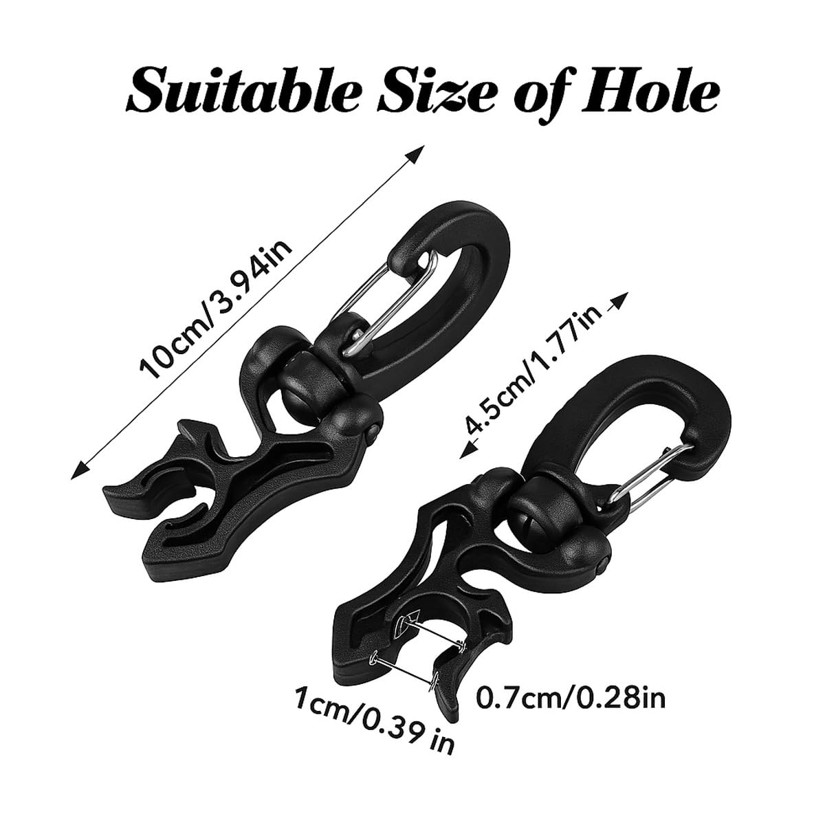 Gebildet 2 pezzi Nera Clip Porta Tubo da Immersione Accessori per Immersioni Clip per Tubo da Immersione Doppio BCD con Fibbia a Moschettone per Accessori per Lo Snorkeling