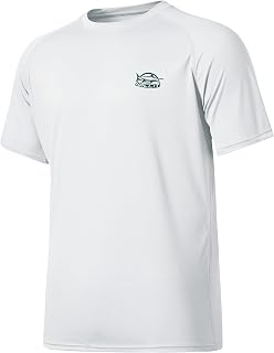 Men's UPF 50+ Sun Protection Shirt Rashguard Swim Shirt Short Sleeve SPF Quick Dry Fishing Shirt