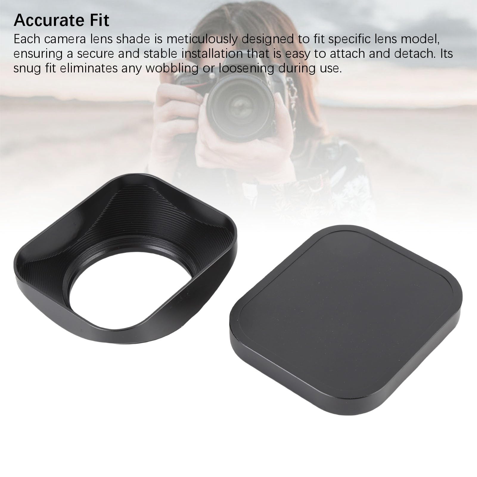 Paraluce per Fotocamera in Lega di Alluminio Lavorato con Precisione CNC (40,5 mm) | Protezione per paraluce con cappuccio per accessorio obiettivo della fotocamera