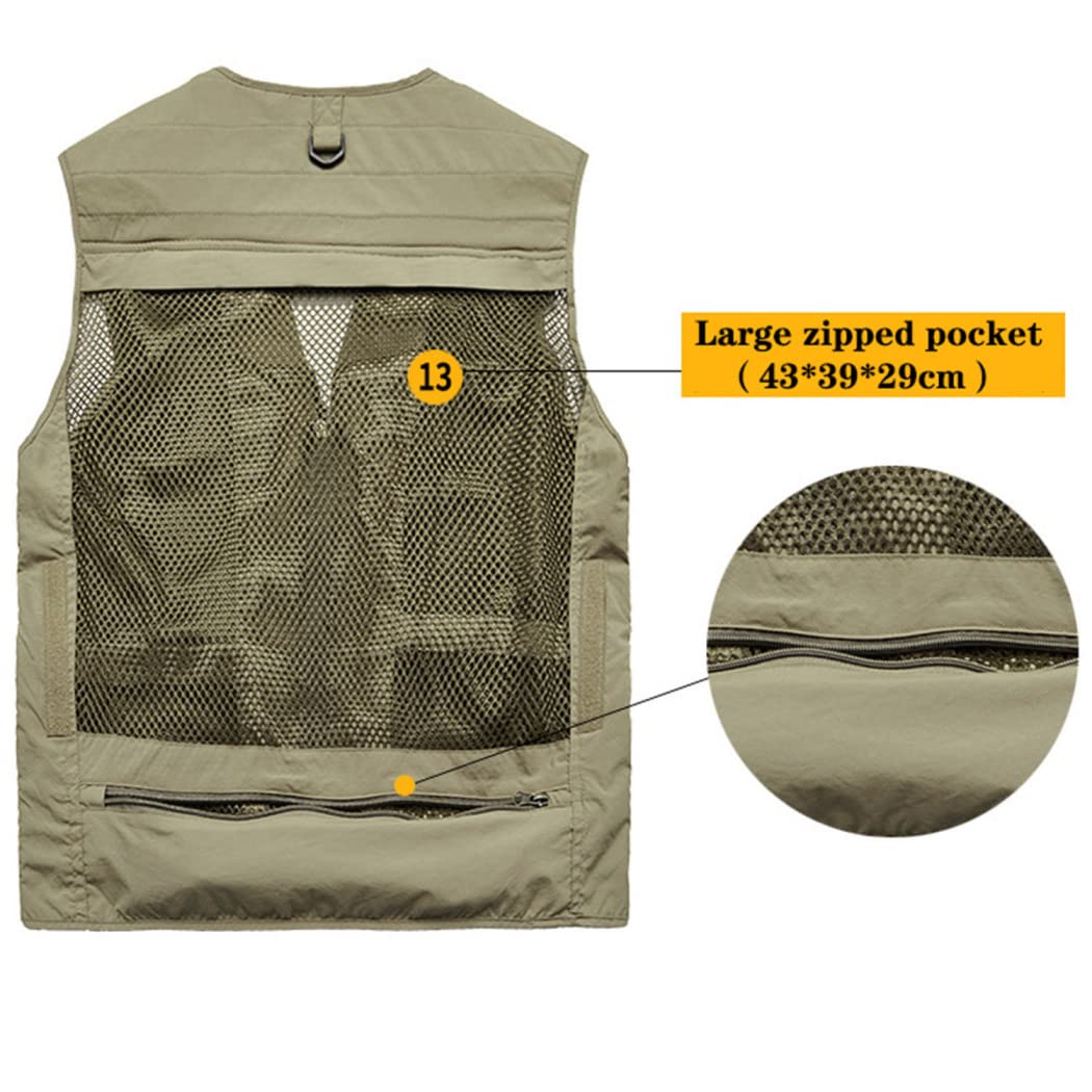 Chaleco Multibolsillo para Hombre Chaleco Respirable De Secado Rápido para Verano Chaleco De Pesca para Exteriores Chaqueta De Viaje para Fotografía De Ocio