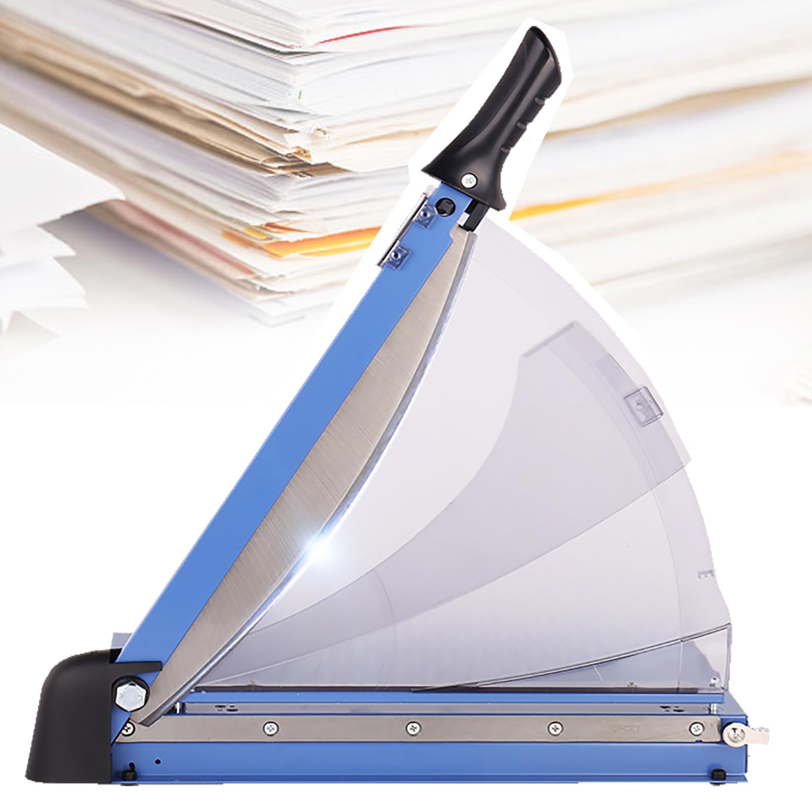 Taglierina a ghigliottina, resistente, lunghezza di taglio 37 cm, capacità 40 fogli, blocco lama e binario di protezione per taglio di cartoncino e cartone