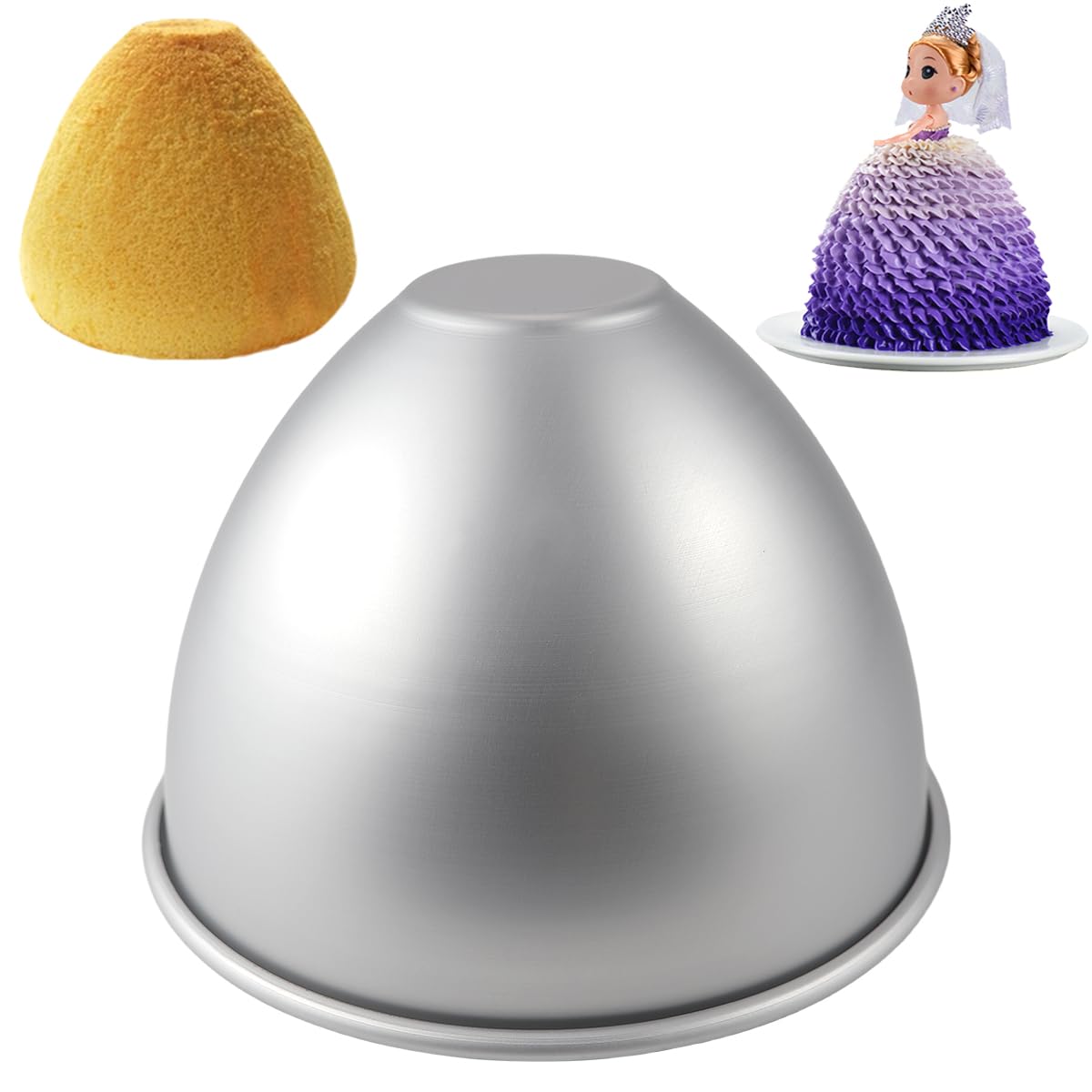 DOERDO DD Aluminium Doll Dress Cake Pan, Silver, Irregular Shape, 8x5x2Inch, Nonstick, Food-grade Material, Lightweight, Compact, For Home Party