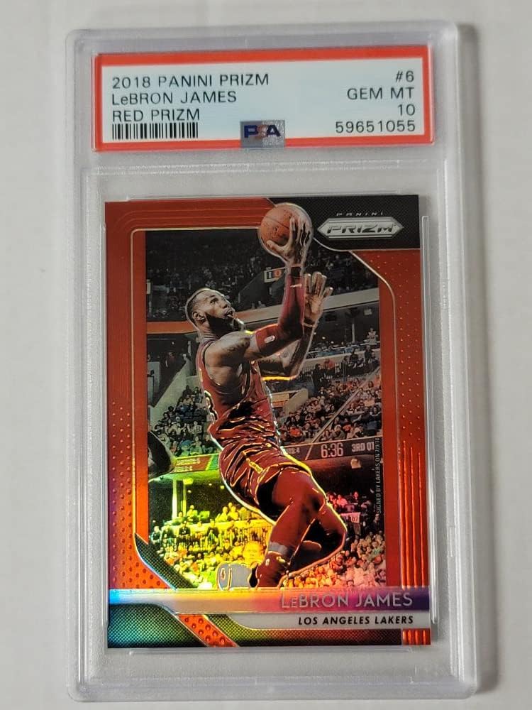Basketball NBA 2018-19 Panini Prizm Prizms Red #6 LeBron James PSA 10 GEM MINT 30/299 Lakers