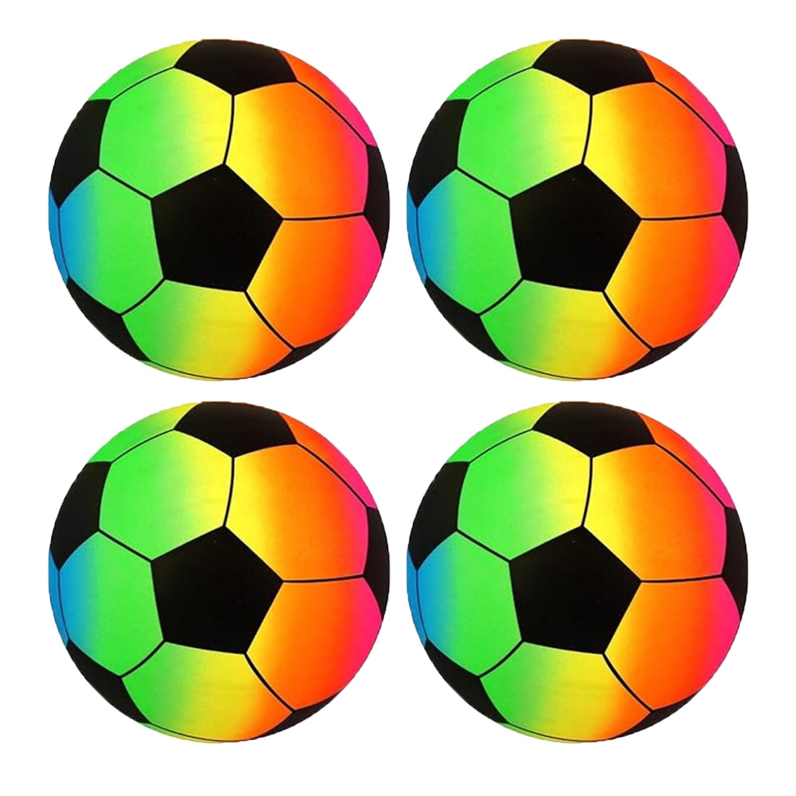 MIXEL PVC Rainbow Football Lightweight And Portable, Encourages Physical Activity, Coordination, Durable Construction, Long-Lasting Performance, 23cm, (4 Pcs)