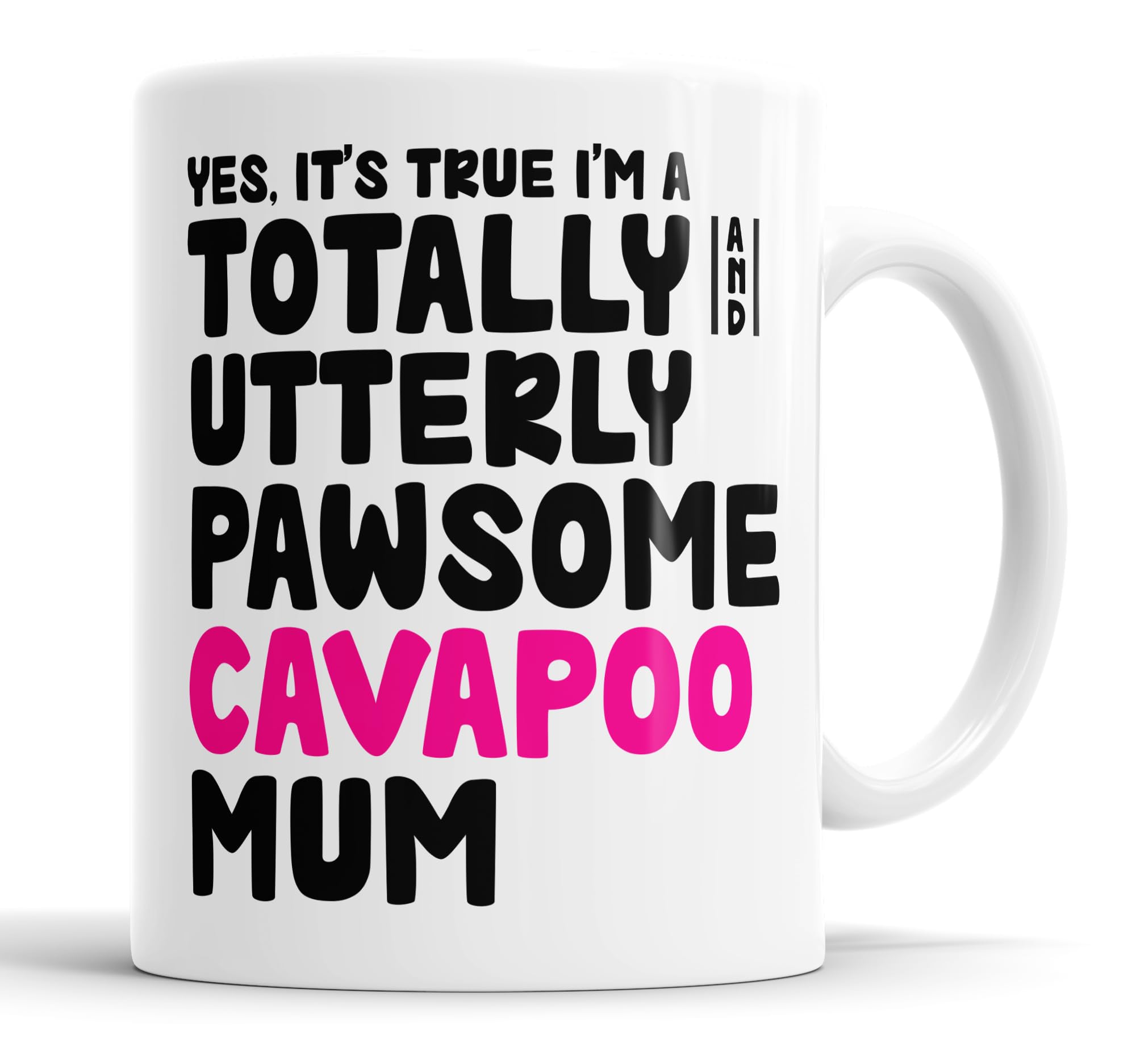 Faithful Prints Pawsome Dog Mug | Dog Cups | Dog Mum Mugs | Dog Dad Cup | Pawsome Mum | Pawsome Dad (Mum, Cavapoo)