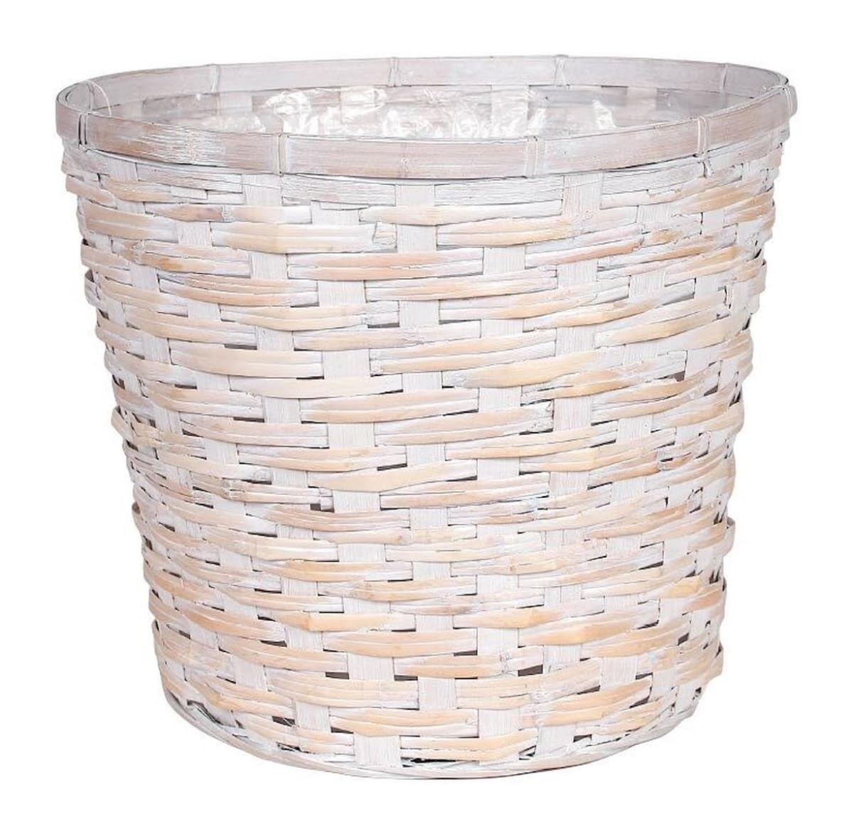 212 Main White Wash Round Planter