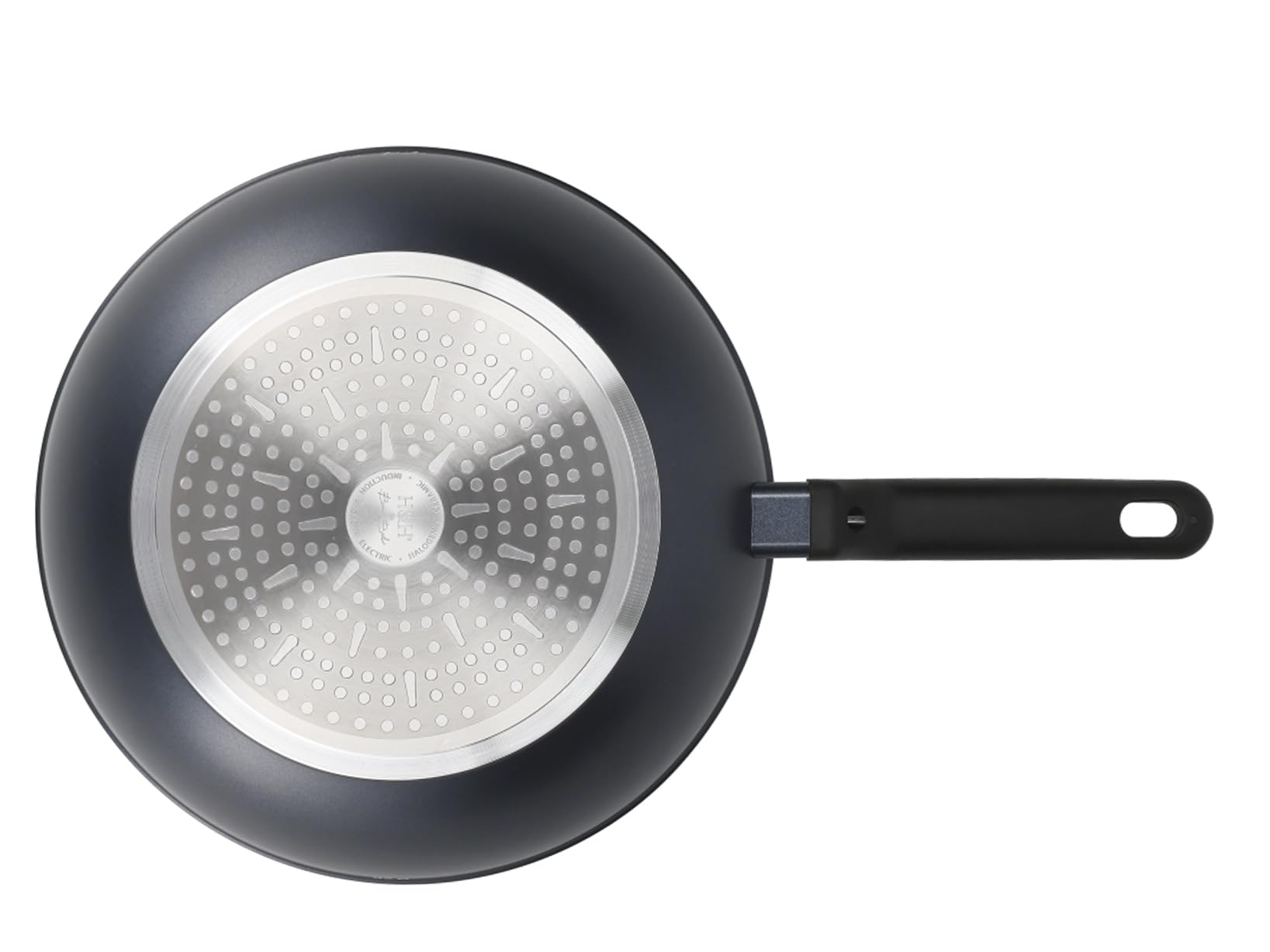 H&H by Bruno Barbieri Vortex Wok Ø 28 cm, Rivestimento Antiaderente PFLUON, Spirale 3D, Fondo Induzione, Interno Effetto Stone