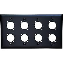 DIYTECH 8 Port Black XLR Wall Plate Blank Panel for Pro Audio