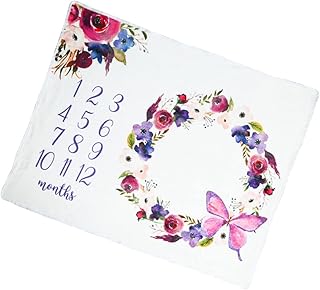 Yardenfun Cobertor de marco para bebês cobertores de flanela para recém-nascidos cobertores para meninos cobertor de foto de bebê cobertor de foto de bebê cobertor de aniversário menino cobertor de flanela