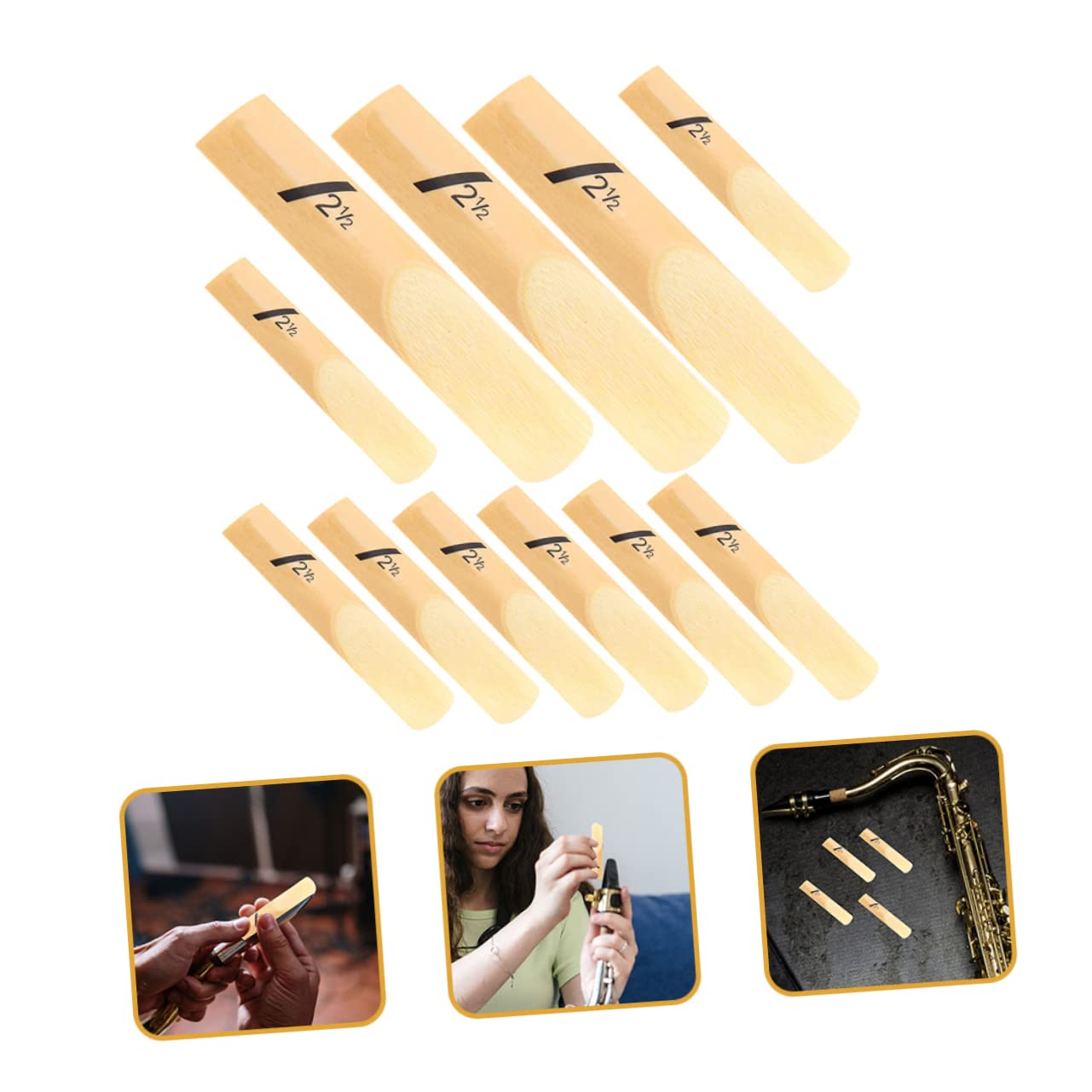 BESTonZON 50stücke Saxophonblätter Stärke für Es-saxophon Traditionelle als Ersatzteile für Instrumentenzubehör Einfach Anzubringen und Langlebig