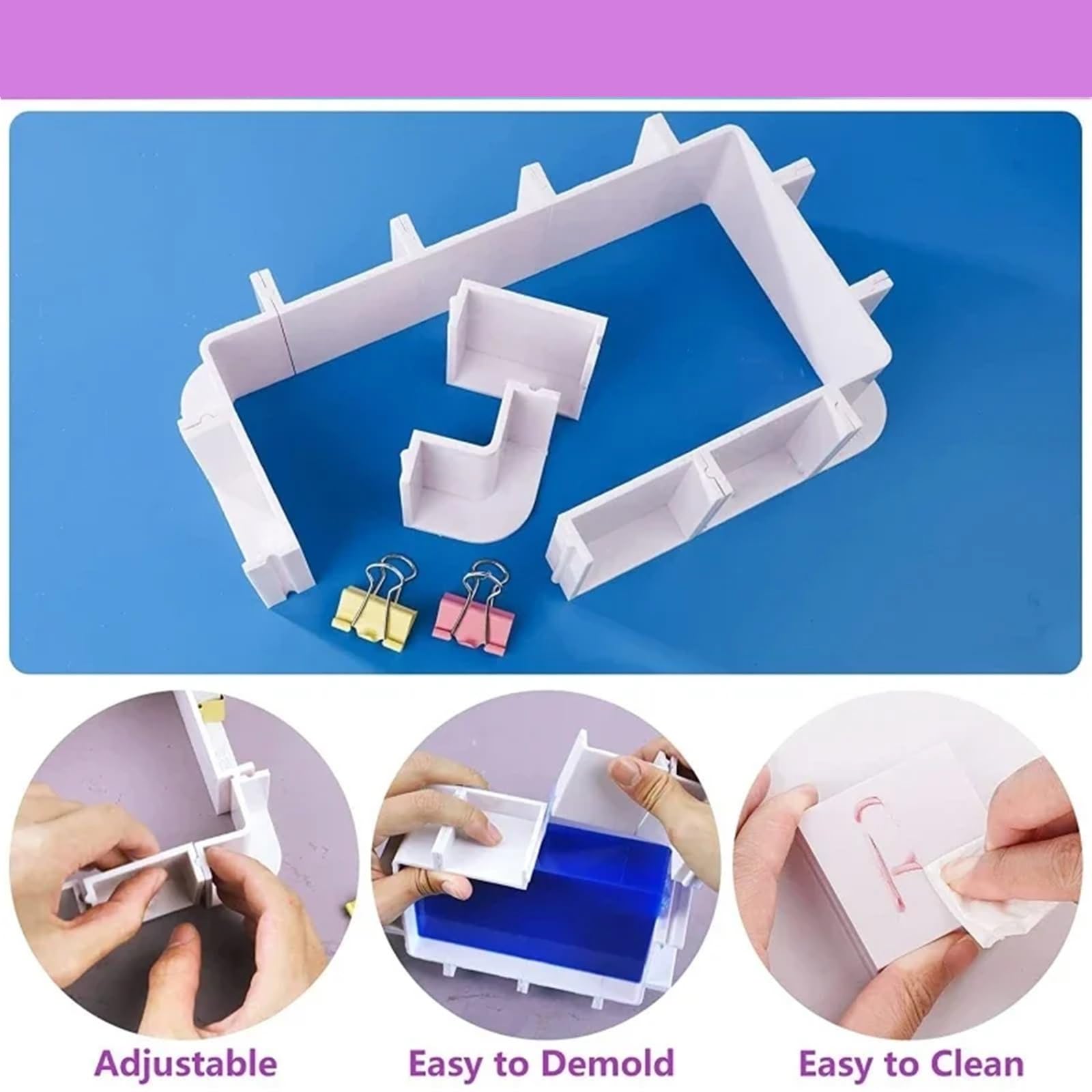 Set di 2 set blocchi sformatura regolabili, alloggiamenti for stampi in silicone, stampo master for la produzione in gomma siliconica Per Stampi Gomma