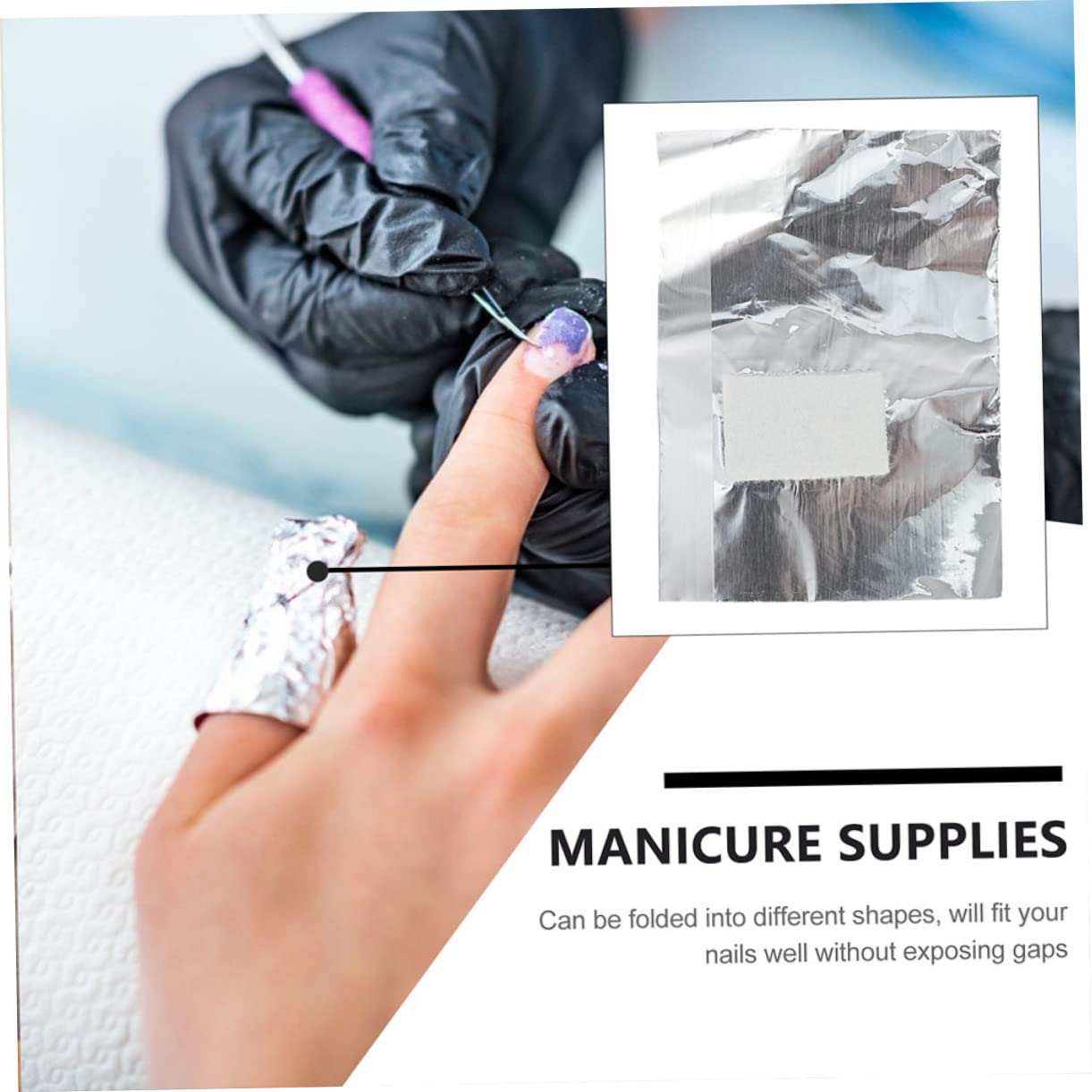 BIUDECO 150Pcs Gel Polish Remover Foil Wraps with Pads Nail Polish Remover for Soaking Off Gel Nails for Nail Care and Easy Removal