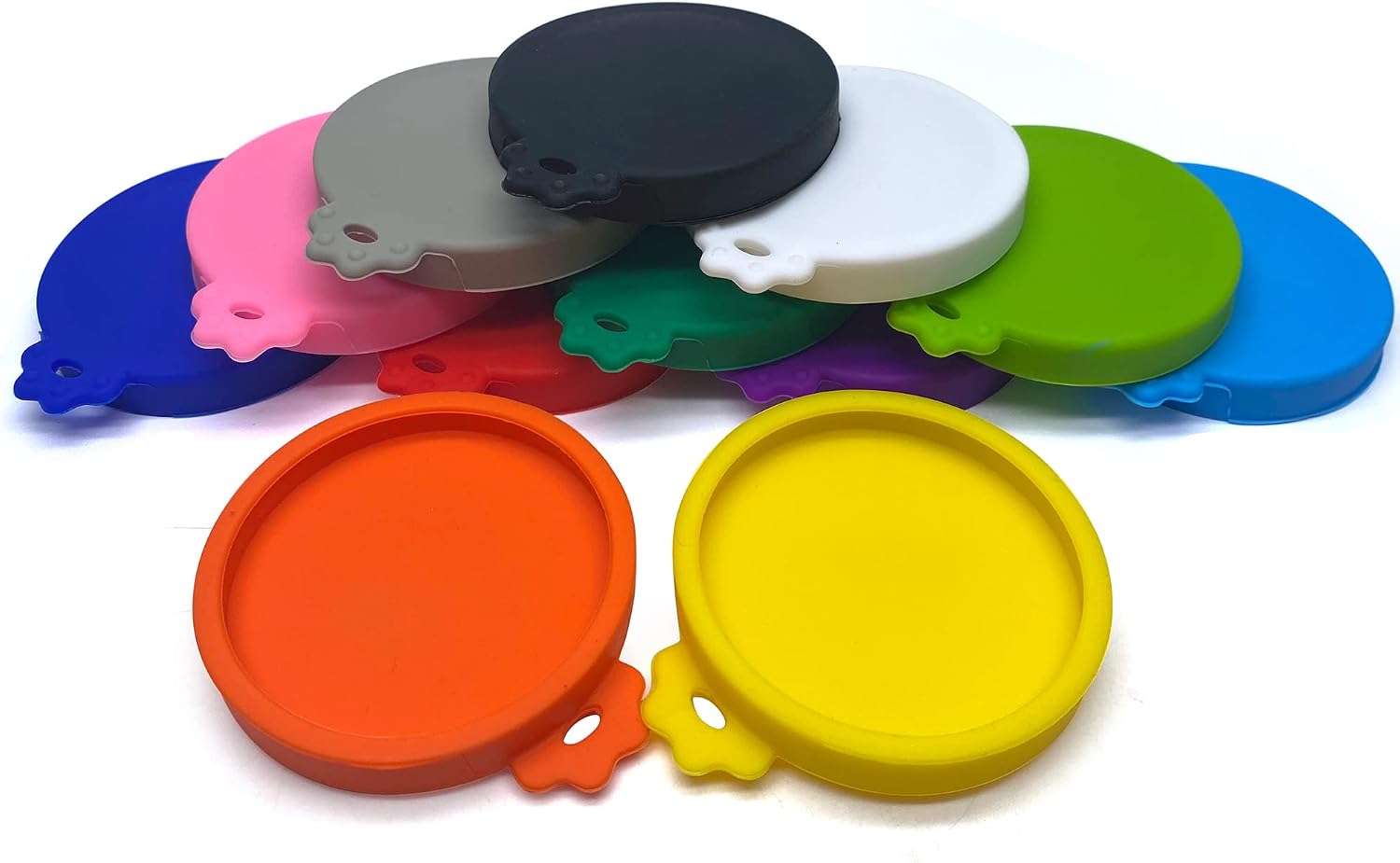 AQSXO 12 Pcs Food Can Lids Pet Can Covers, Silicone Small Pet Food Can Lids Covers for 3 oz 2.5 oz Cat Food Cans.