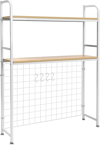 Miniatura 6 de TrueyEssence Estantería de escritorio para computadora de 2 niveles, estantería de encimera con rejilla de almacenamiento de metal para escritorio