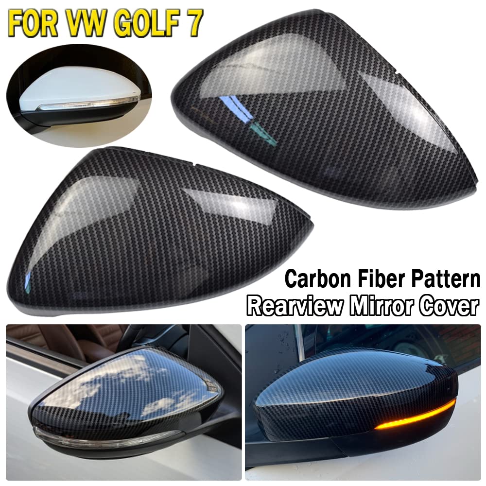 1 para osłony lusterek bocznych lewa i prawa do V-W Golf MK7 7.5 GTI 7 Golf 7 R (węgiel)
