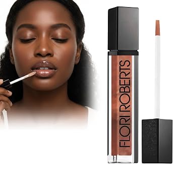 Flori Roberts Mineral Base Lip Shine, Vibrant Lip Gloss Makeup for Women of Color or Deeper Skin Tones, Non-Sticky, Long Wear High Shine Finish