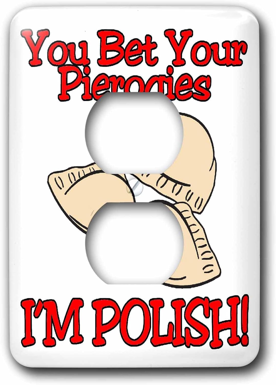 3dRose lsp_102592_6 You Bet Your Pierogies Im Polish Funny Design 2 Plug Outlet Cover