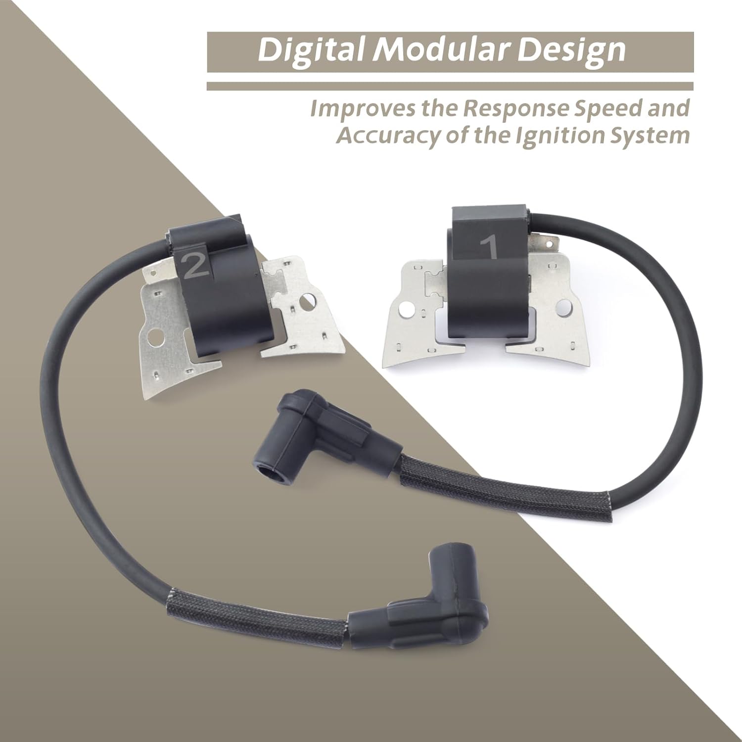 21121-2105 21121-2106 Left and Right Ignition Coil Replacement for Kawasaki Engine FD731V 4-Stroke Engine for John Deere X540 Trigger Coil MIU11219, 2Pcs Digital Ignition Module Coils Magneto