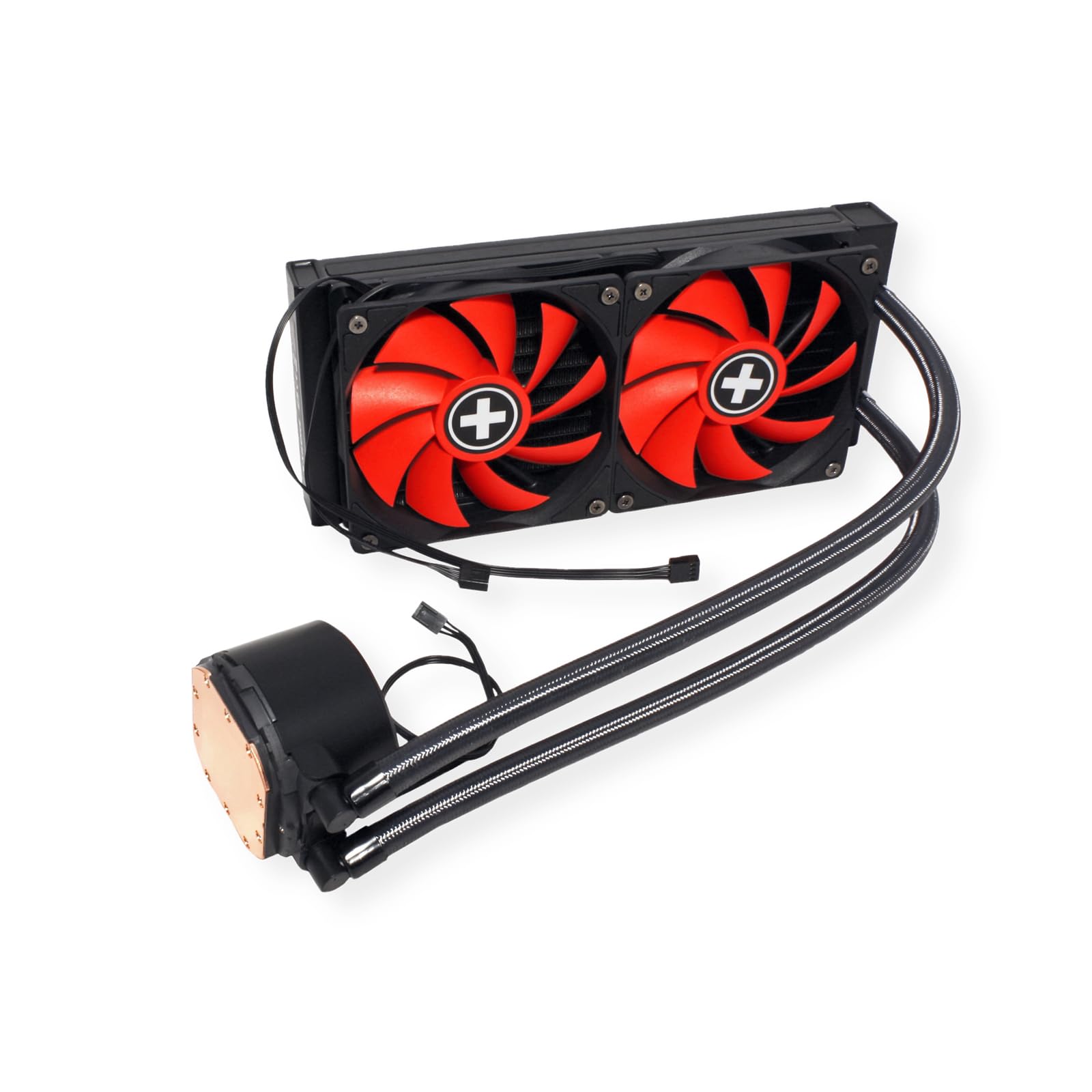 Xilence LQ240 AMD und Intel 240mm AiO Wasserkühlung, AM5/AM4, LGA 1700/2066/2011/1151/1150/1155/1156/1200, 300W TDP, leise 2x 120mm PWM Lüfter, für hohe Kühlanforderungen im Gaming/Streaming, schwarz