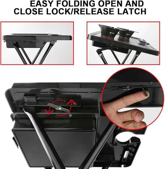 Salon Folding Tray, Folding Salon Rolling Tray on Wheels, Color Tray for Hair Esthetician&Stylist,Tattoo Cart, Beauty