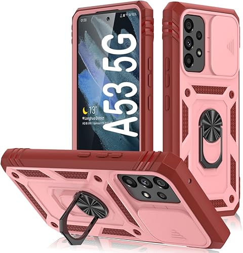 Miniatura 11 de PASNEW Funda para cámara Samsung Galaxy A15 5G, soporte metálico de grado militar, resistente a prueba de golpes, carcasa rígida para Samsung A15