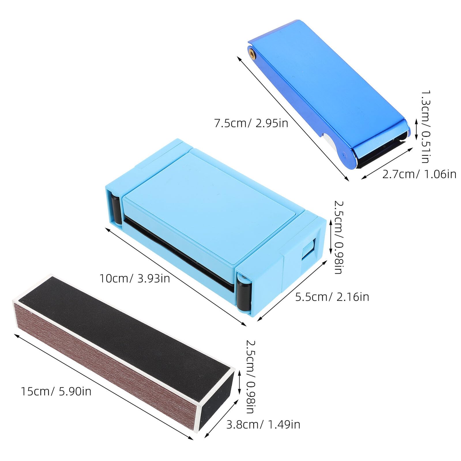 Kit de Lijado para Guitarra con Palanca de Aluminio y Herramientas para Nivelar Puente y Cejuela Accesorio de Mantenimiento Duradero para Reparación de Guitarra Eléctrica Azul