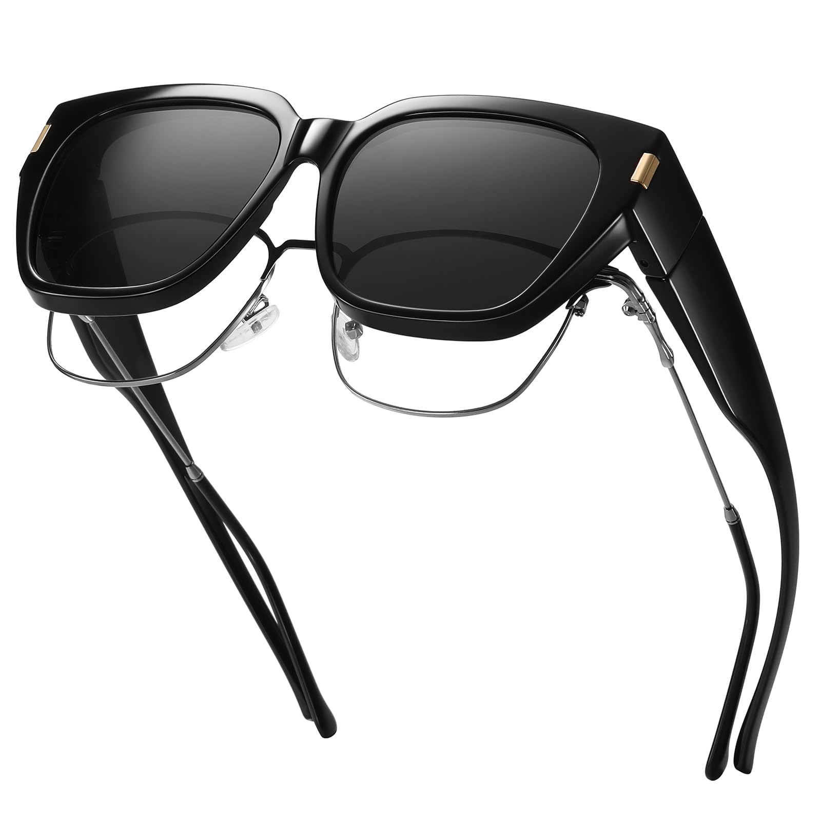 HAOLOTA Occhiali da sole polarizzati unisex, alla moda, quadrati, protezione UV