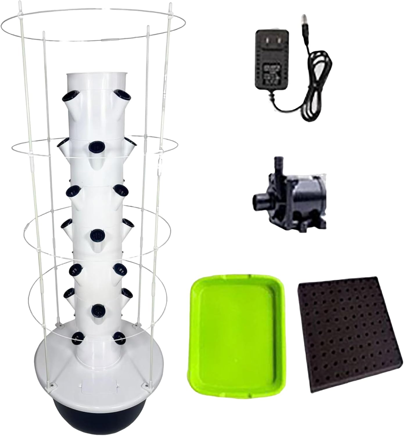 Vertical Hydroponic Tower Aeroponic Tower Garden System, 5/7/9-Layer Vegetable Herb Garden Planter Indoor Kit with Water Pump, Plant Climbing Frame