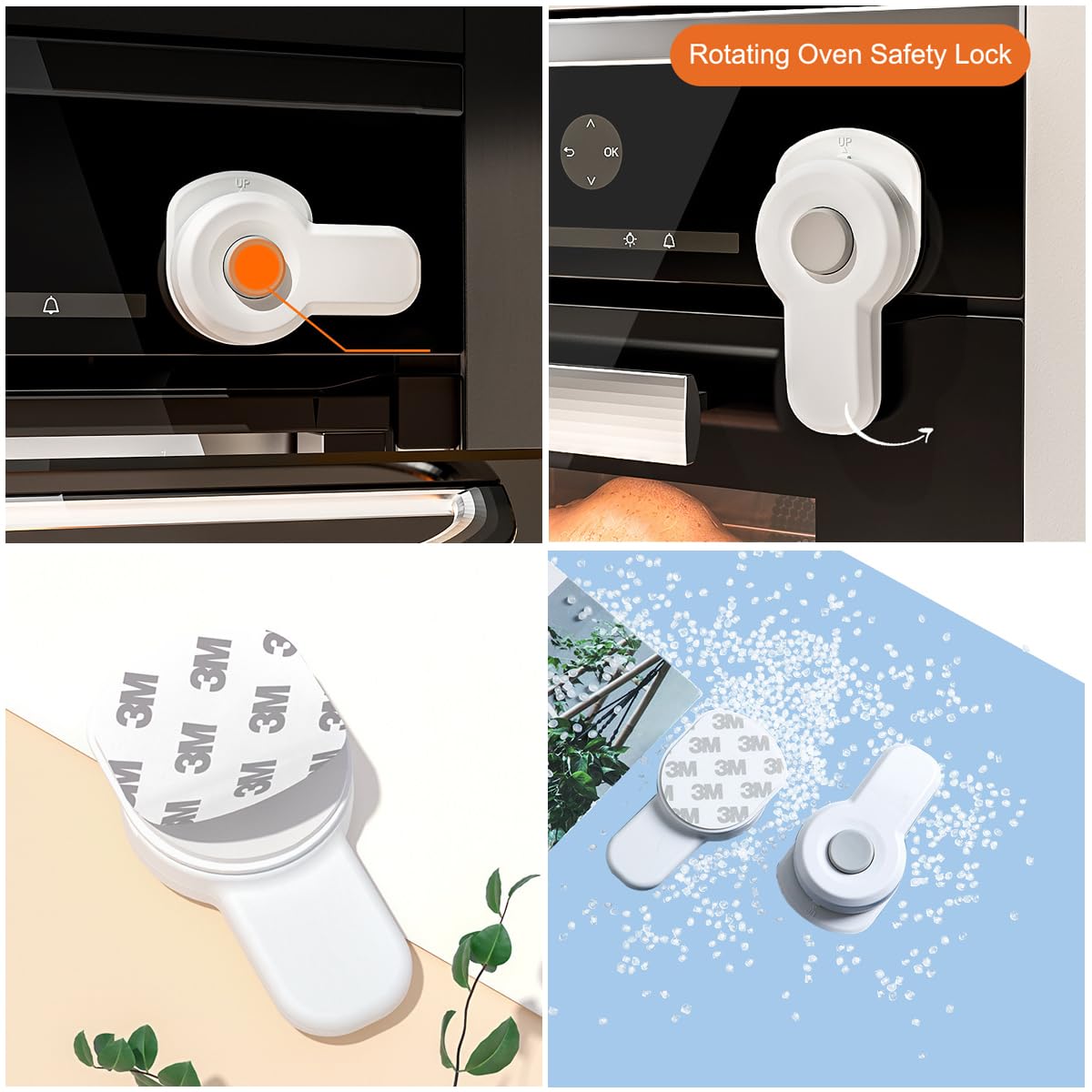 Cerradura de horno para niños, puerta de estufa, interruptor con adhesivo adhesivo para cocina, niños, bebés, protección segura