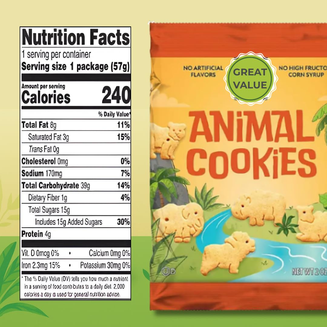 Classic Animal Crackers, 36 Individual Snack Packs (2 oz) - Lightly Sweet Cookies bags, A Bulk Pantry Staple for Kids Lunch Boxes, Parties, Daycare & Toddler Snacks