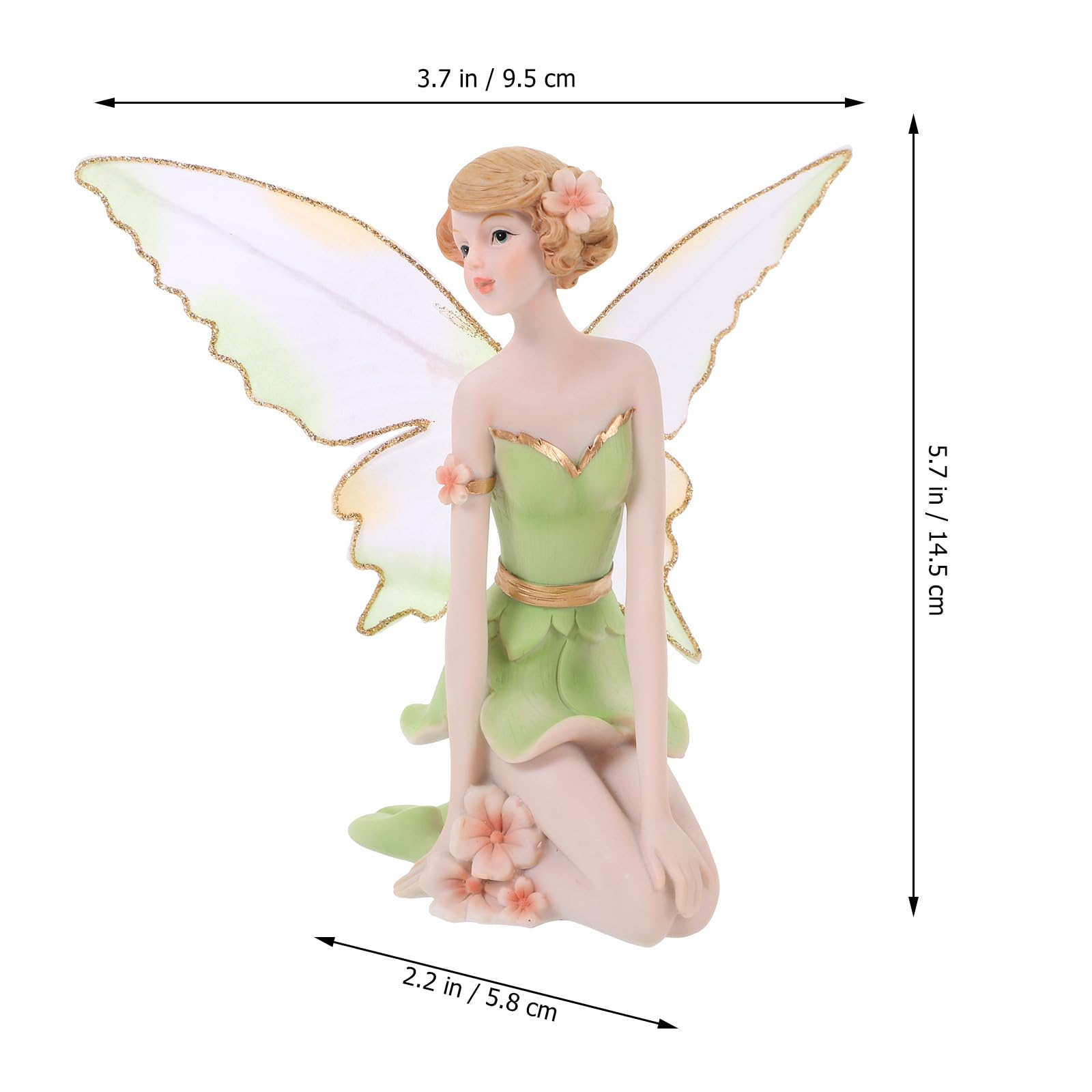 Figura Decorativa de Resina Hada Floral para Jardín y Hogar, Adorno Encantador y Obsequio Adecuado para Cumpleaños y Decoración Exterior