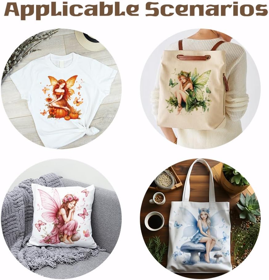 SUPERDANT 4PCS Wizard of the 4 Seasons Iron on Transfer Paper Fairy DIY Colorful Heat Transfer Sticker Washable Iron-on Decals for T Shirts DTF Transfers Ready to Press for Clothing Hoodie Bag Jackets image 5