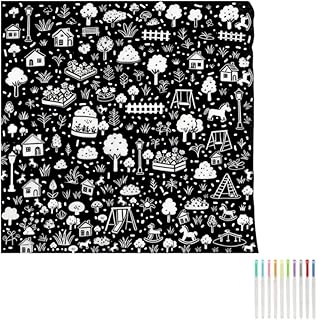 DIY Coloring Blanket with Watercolor Pencils, Color Your Own Fuzzy Velvet Washable Styles Available Creative Personalized Cozy Home Decor Ideal 50x55 Inch (Pattern 8)