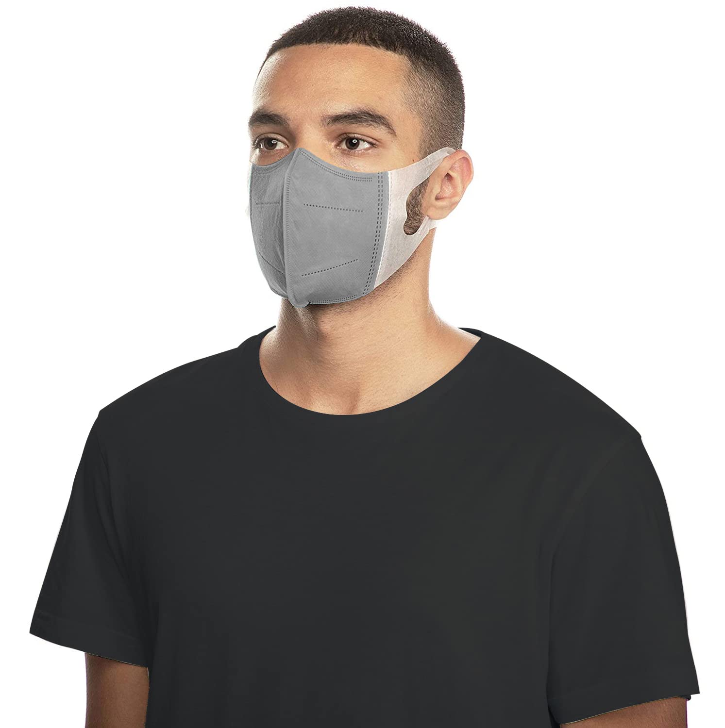 3D Protective Face Mask [MODERN GREY, LARGE, 50 PCS]