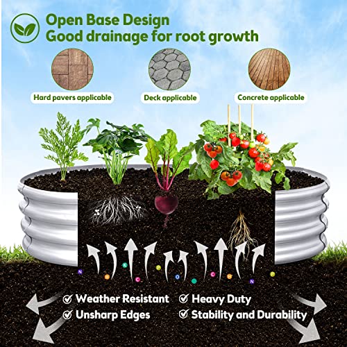 Gocvo Raised Garden Bed-Galvanized Garden Bed Raised Garden Beds Outdoor Planter Box For Flower Vegetables Herb, Large Metal Raised Garden Bed Garden Box (1Pc-Silver) #TOP3