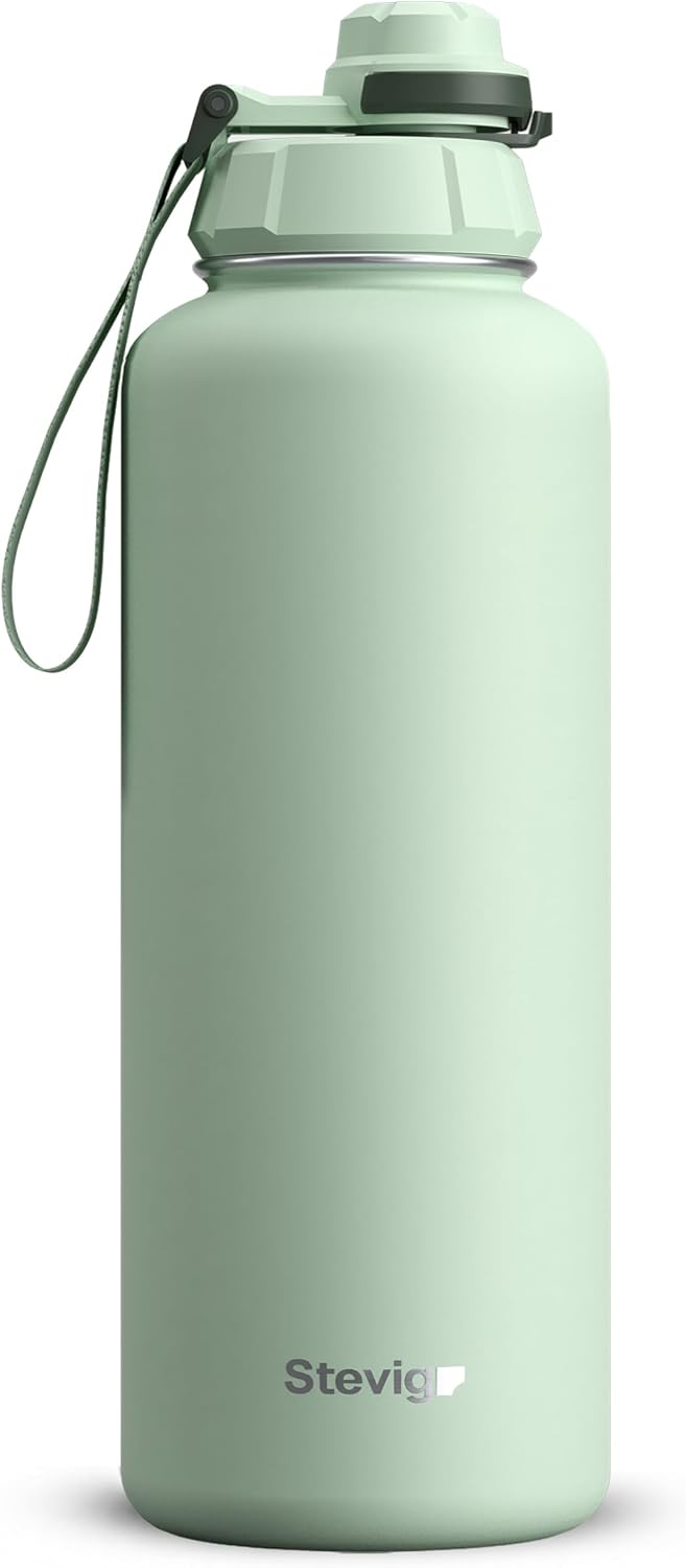 1 Hand Leak-Proof Sızdırmaz Çelik Termos 1500 ML Smoke Green ST-256