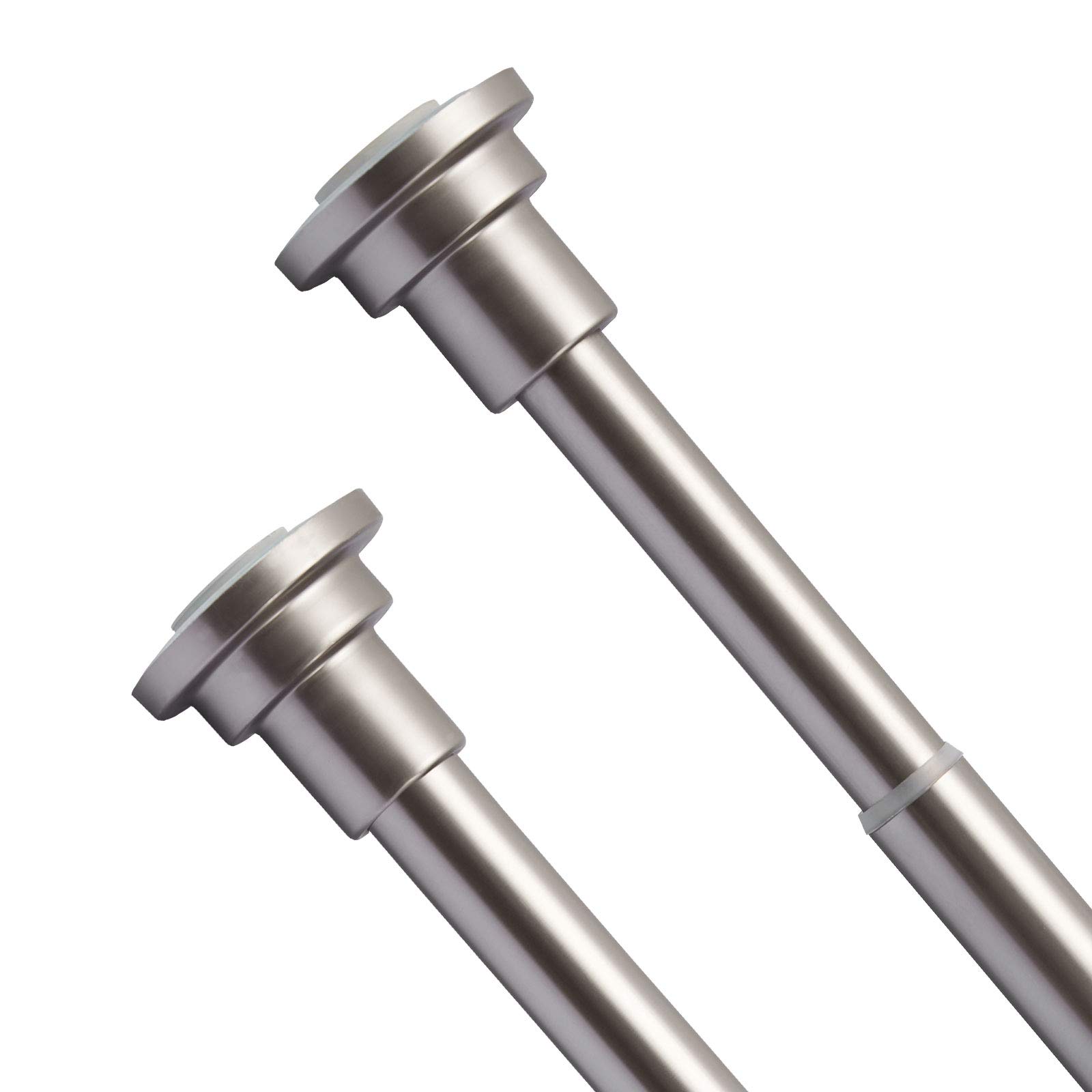 Extendable Shower Curtain Rod Telescopic Spring Tension Rod 83-150cm for Bathroom Bathtub Kitchen Wardrobes Doorways, Adjustable Hanging Pole with No Drilling, Nickle