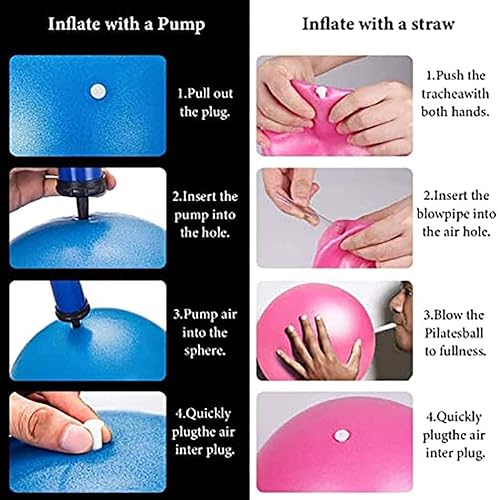 Miniatura 7 de MOMPLUS 6 Inch Exercise Pilates Mini Yoga Balls Barre Small Bender for Home Stability Squishy Training Physical Therapy Improves Balance with Pump