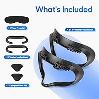 Vista 2 de 2Set Quest 2 Face Pad with Vent Heat Dissipation, TechKen Meta Quest 2 Face Cover Bracket Foam Face Pad VR Accessories Compatible with Quest 2