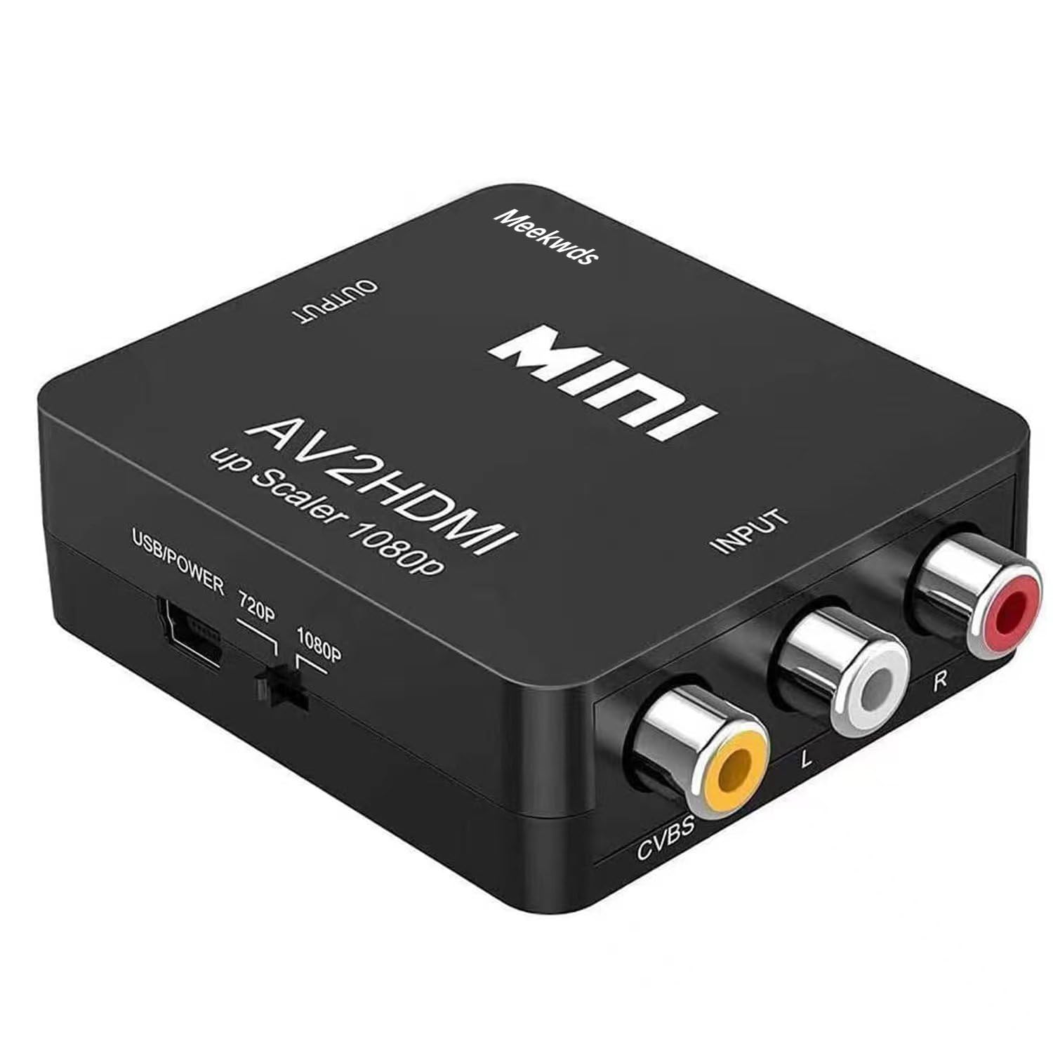Meekwds rca hdmi 変換,rca to hdmi変換コンバーター,1080P Mini RCA コンポジット CVBS,AV HDMI 変換,ビデオオーディオコンバーター PAL/NTSC対応 USB充電ケーブル付き PC ノートパソコン Xbox Wii PS2 PS3 TV STB VHS VCRカメラ DVD用